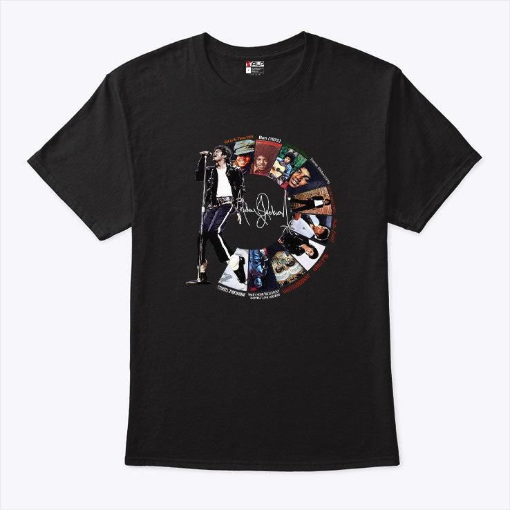 Michael Jackson Signature Album Timeline T Shirt