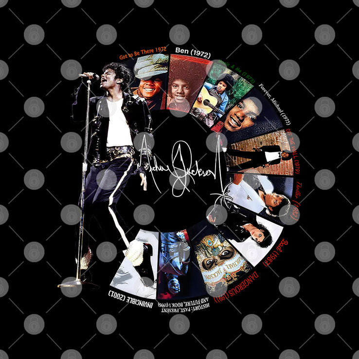 Michael Jackson Signature Album Timeline T Shirt