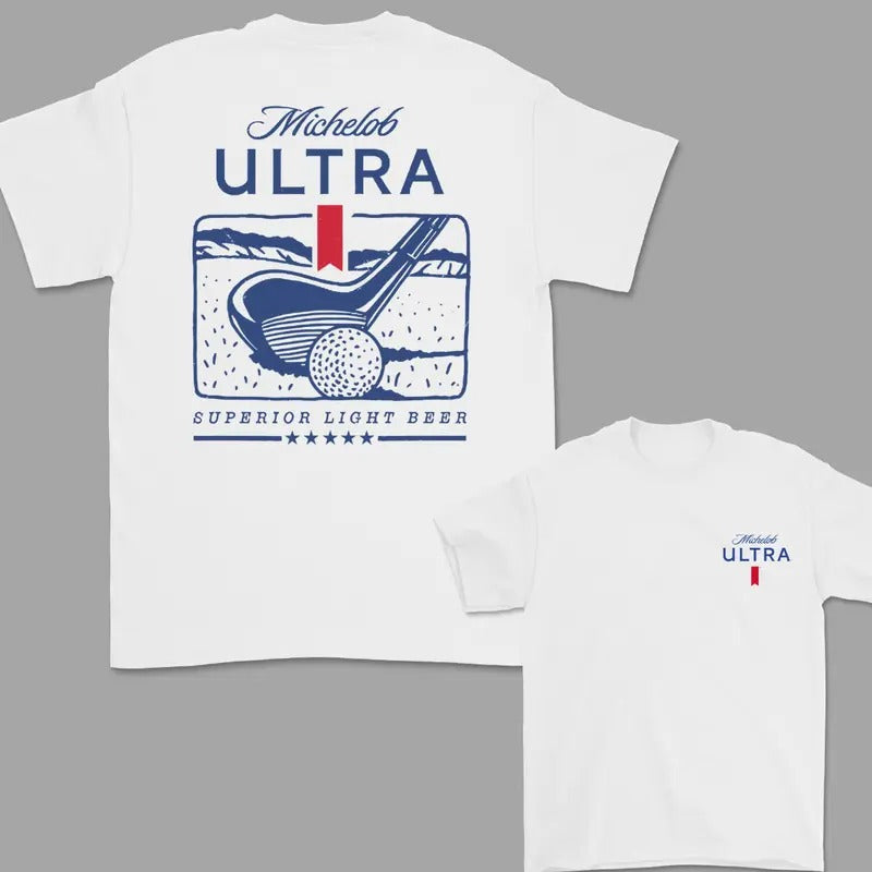 Michelob Ultra Golfing New Version T-Shirt, 2 Side T-Shirt For Men, Gift For Men