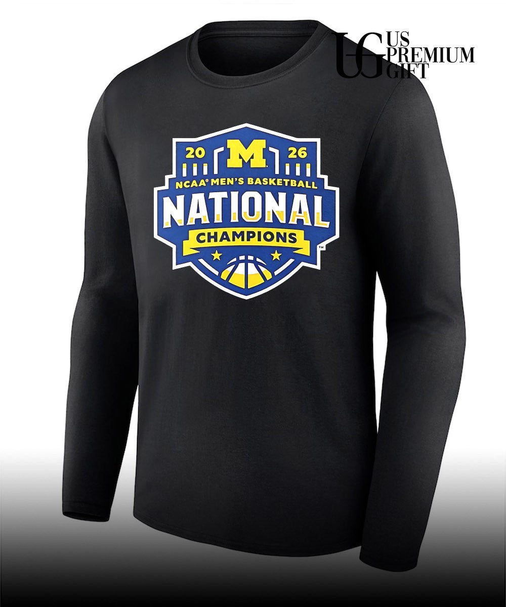 Michigan Wolverines 2026 NCAA Men’s Basketball National Champions logo T-shirt