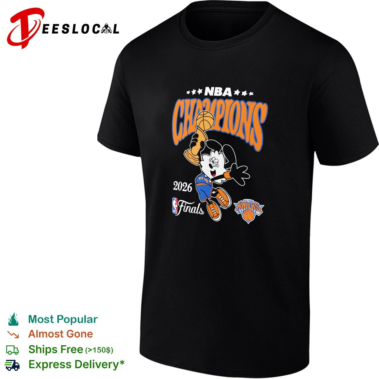 Mickey Mouse New York Knicks 2026 NBA Finals Champions cartoon shirt