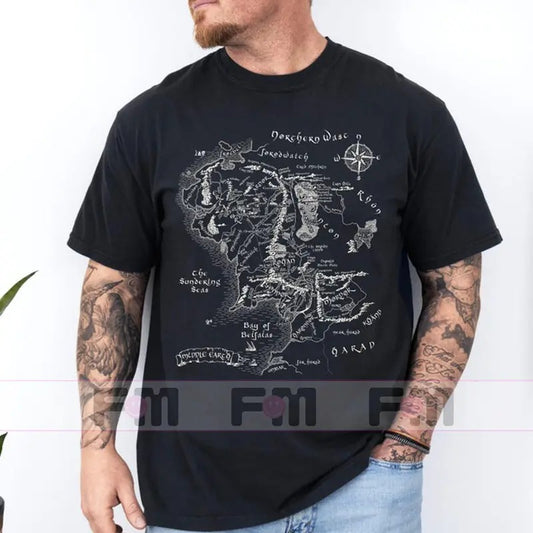 Middle Earth Map Shirt, LOTR merch The Hobbit shirt, Lord of the Rings Shirt, LOTR Gift, The Shire Merch, Hobbit core