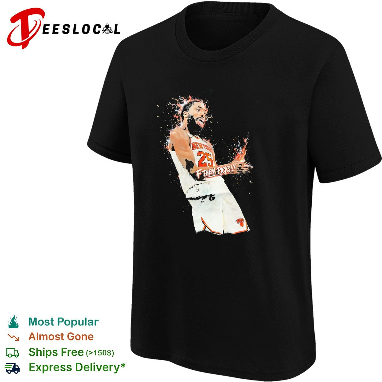 Mikal Bridges New York Knicks NBA portrait shirt