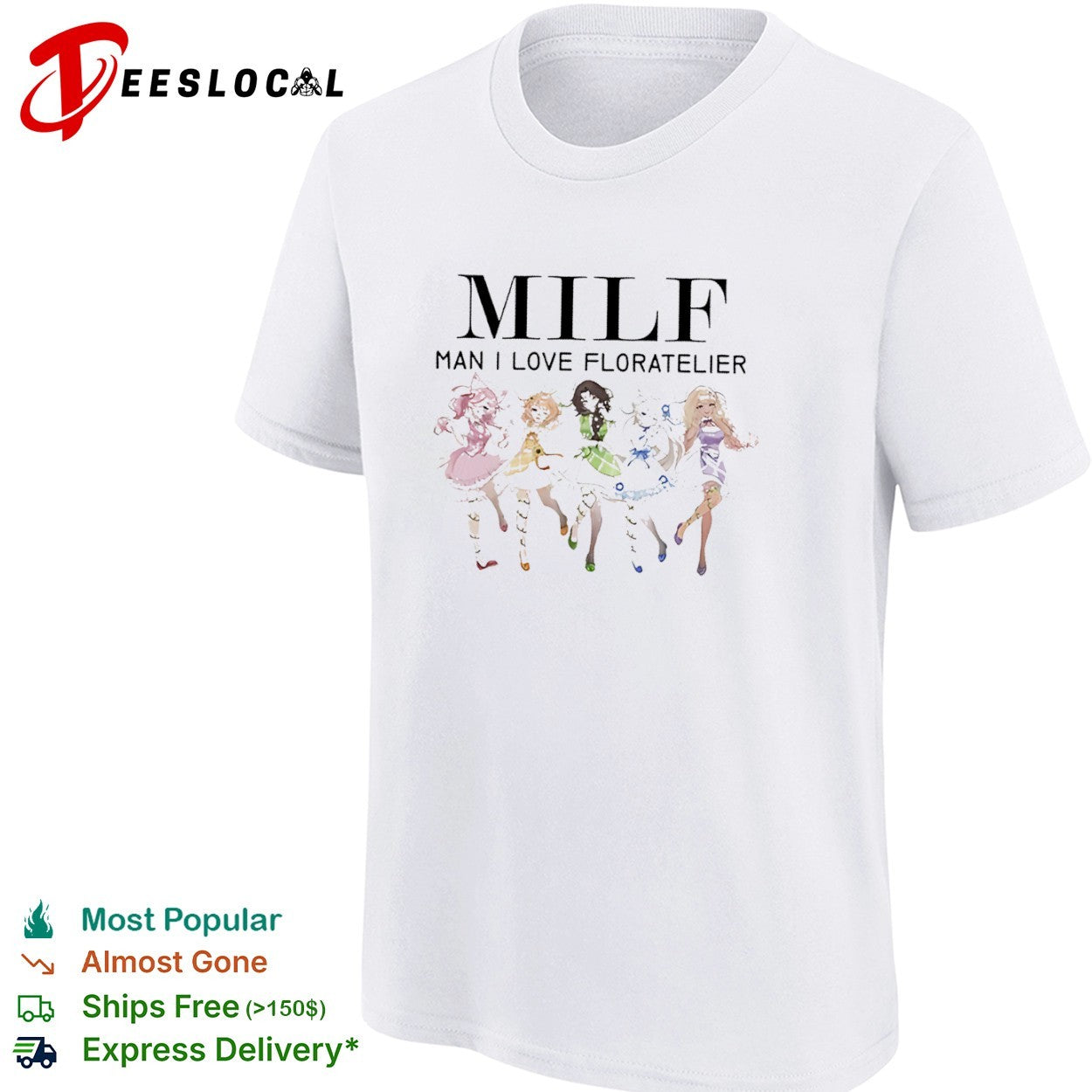 Milf Man I Love Floratelier Anime Five Characters Floral Shirt