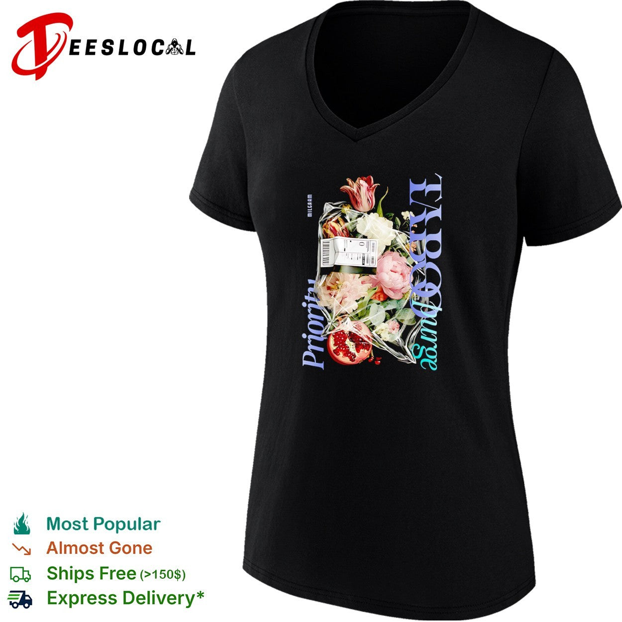 Milgaam Priority 1 Ecopurge Floral Pomegranate Still Life Photography shirt