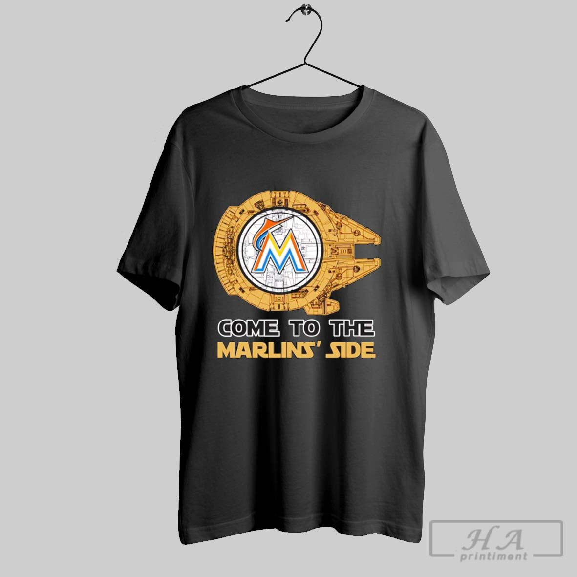 Millennium Falcon Come To The Miami Marlins Side - clothing by TeeHivey.com