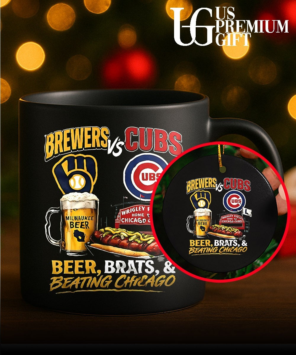 Milwaukee Brewers Chicago Cubs MLB Brewers vs Cubs Milwaukee beer brats and beating Chicago shirt
