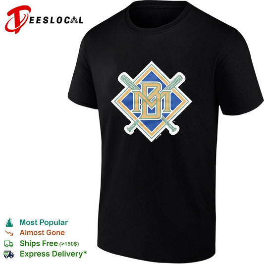 Milwaukee Brewers classic ball-in-glove BM logo crossed bats vintage shirt