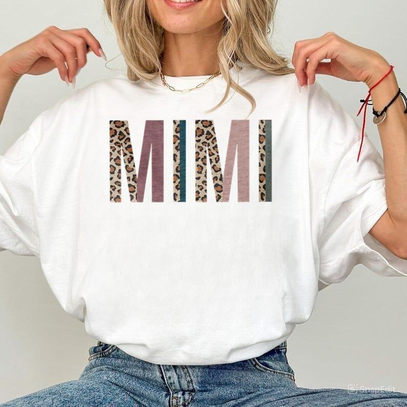 Mimi Sweatshirt - Gift For New Grandma - Mimi To Be - Pregnancy Announcement - Leopard  Cheetah Print - Unisex Crewneck Sweatshirt