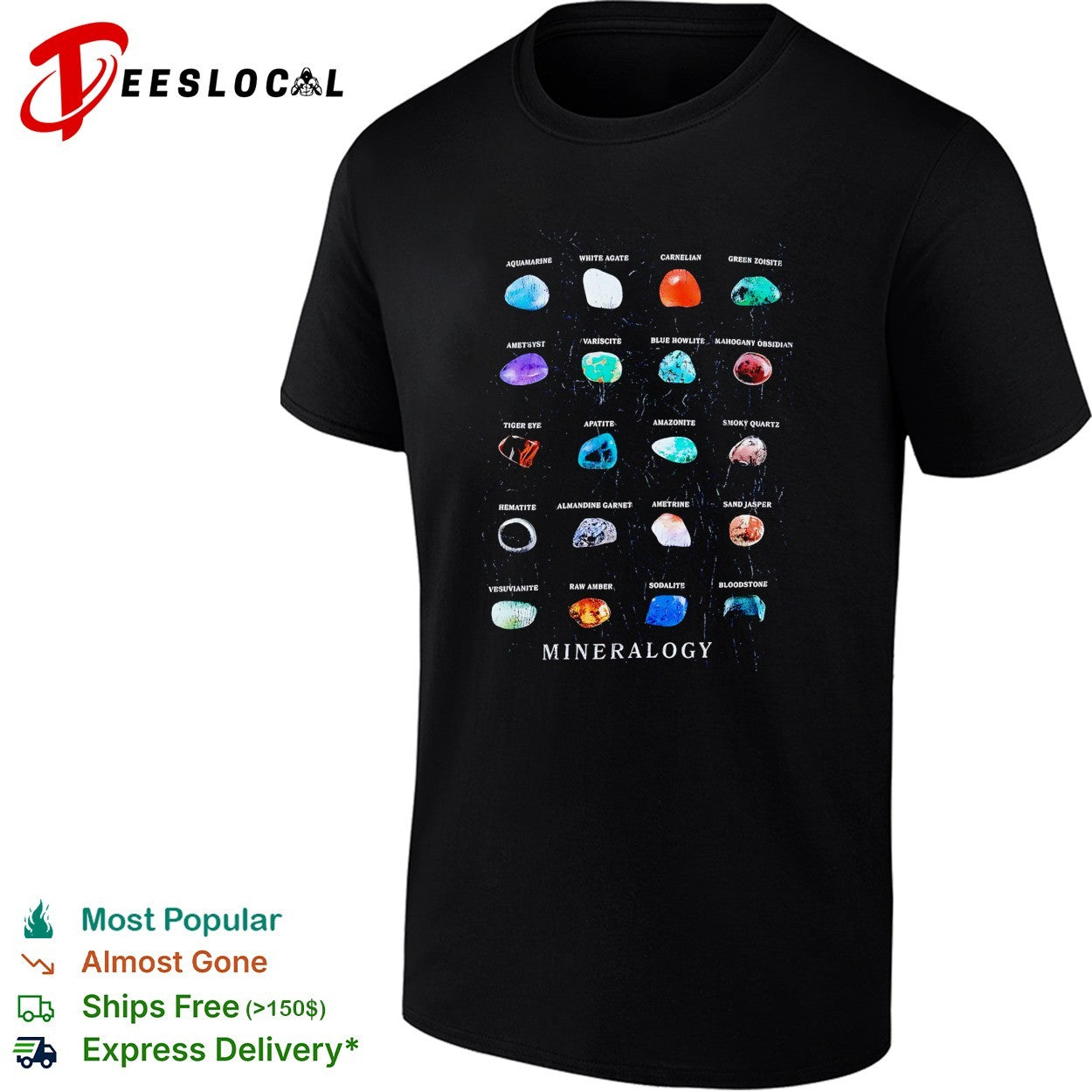 Mineralogy gemstones shirt