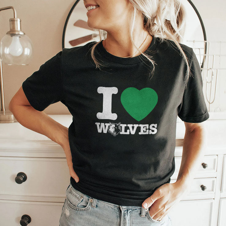 Minnesota Timberwolves I Heart Wolves T Shirt