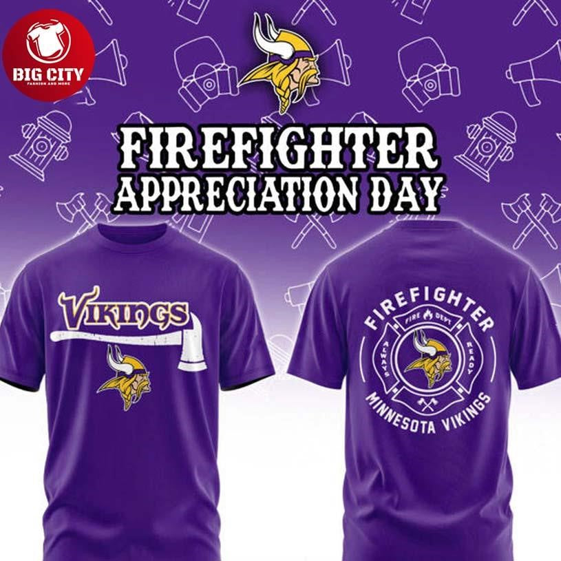 Minnesota Vikings Firefighter Application 2026 Game Night Two Sided Shirt