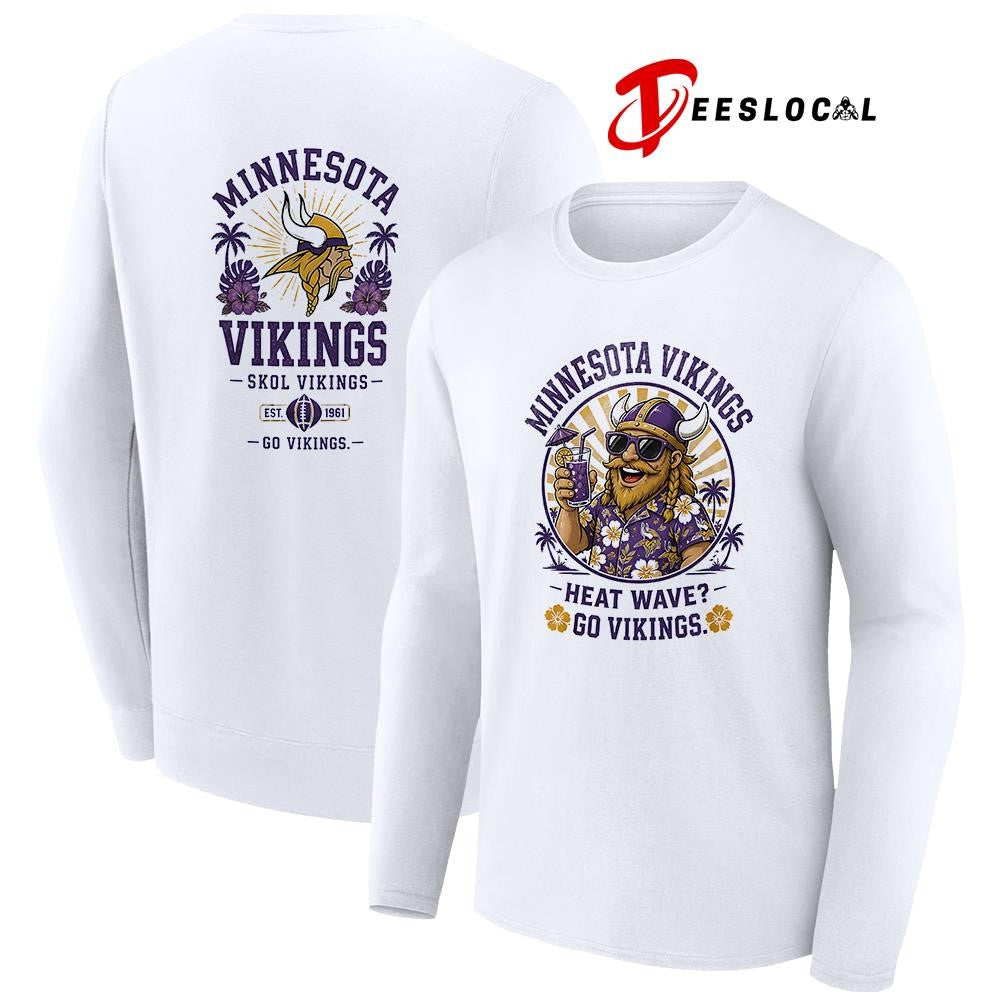 Minnesota Vikings heat wave beach vibes mascot shirt