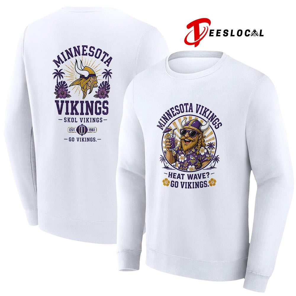 Minnesota Vikings heat wave beach vibes mascot shirt