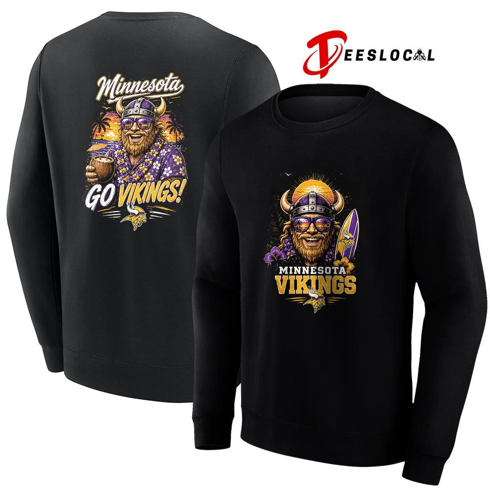 Minnesota Vikings tropical mascot graphic shirt