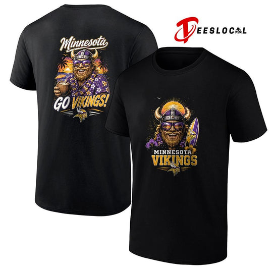 Minnesota Vikings tropical mascot graphic shirt