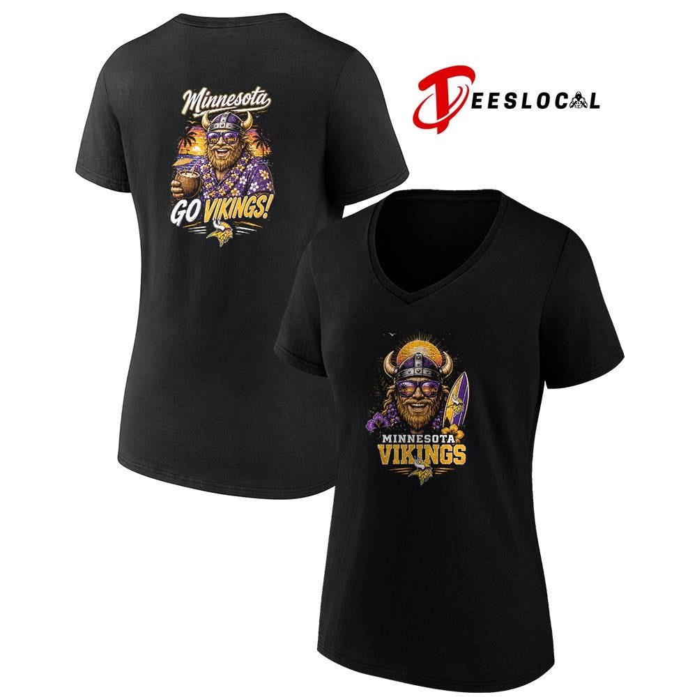 Minnesota Vikings tropical mascot graphic shirt