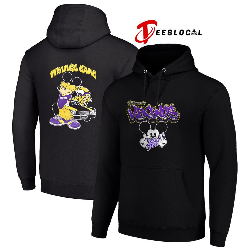 Minnesota Vikings x Gangsta Mickey Mouse middle finger shirt