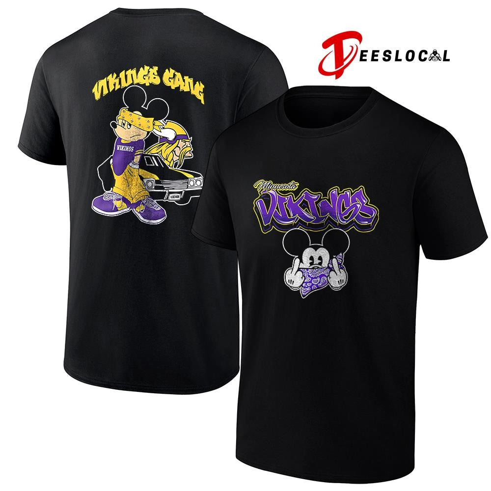 Minnesota Vikings x Gangsta Mickey Mouse middle finger shirt