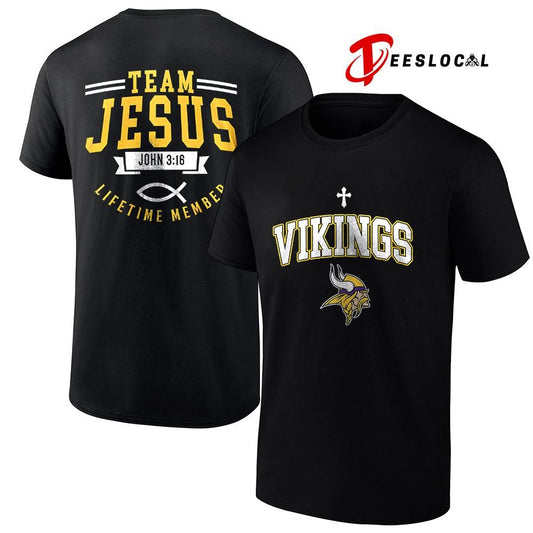 Minnesota Vikings x team Jesus lifetime member John 3 16 logo shirt