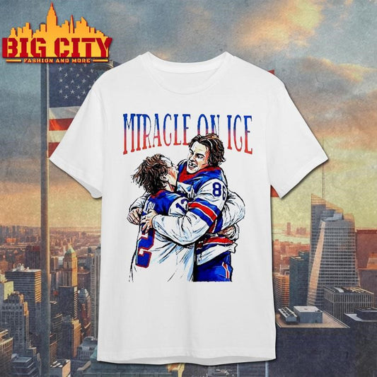 Miracle on ICE Jack Hughes hug Quinn Hughes USA Olympic Gold Medal hockey Shirt