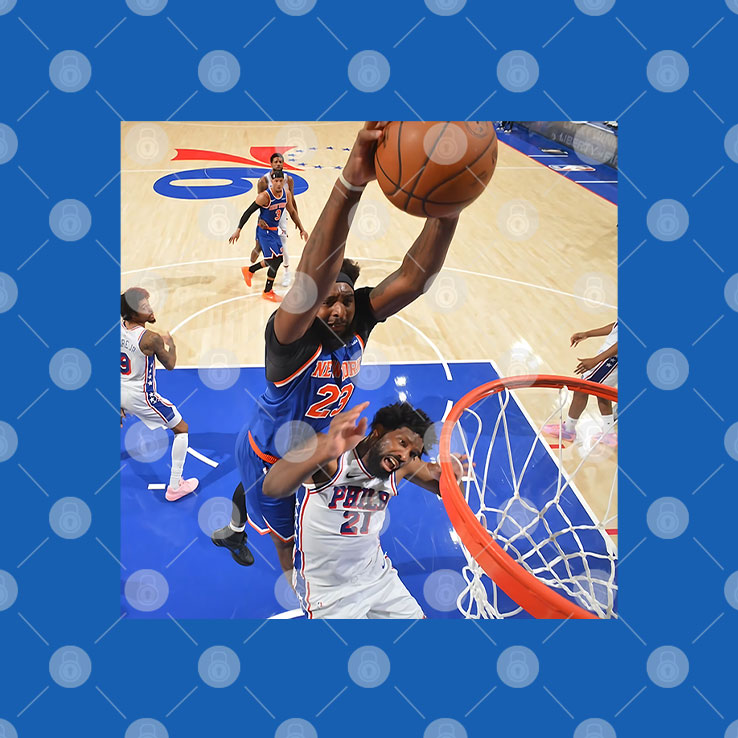 Mitchell Robinson Dunks On Joel Embiid T Shirt