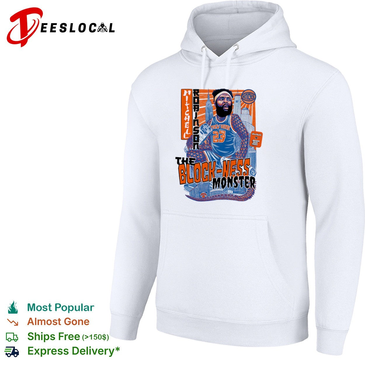 Mitchell Robinson New York Knicks NBA The Block Ness Monster parody shirt
