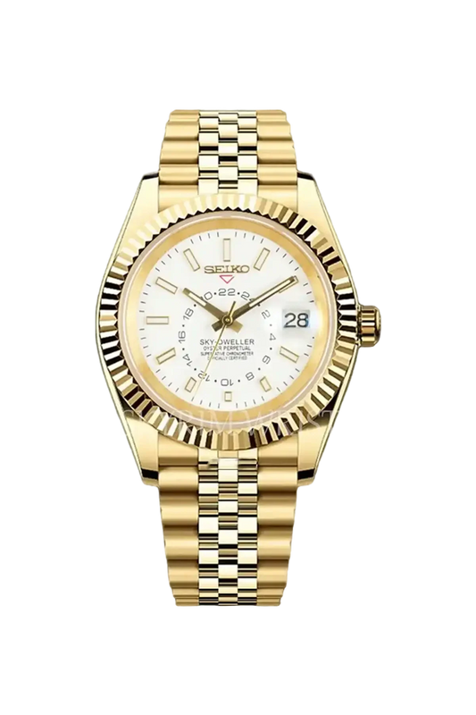 Mod Sky-Dweller Gold White