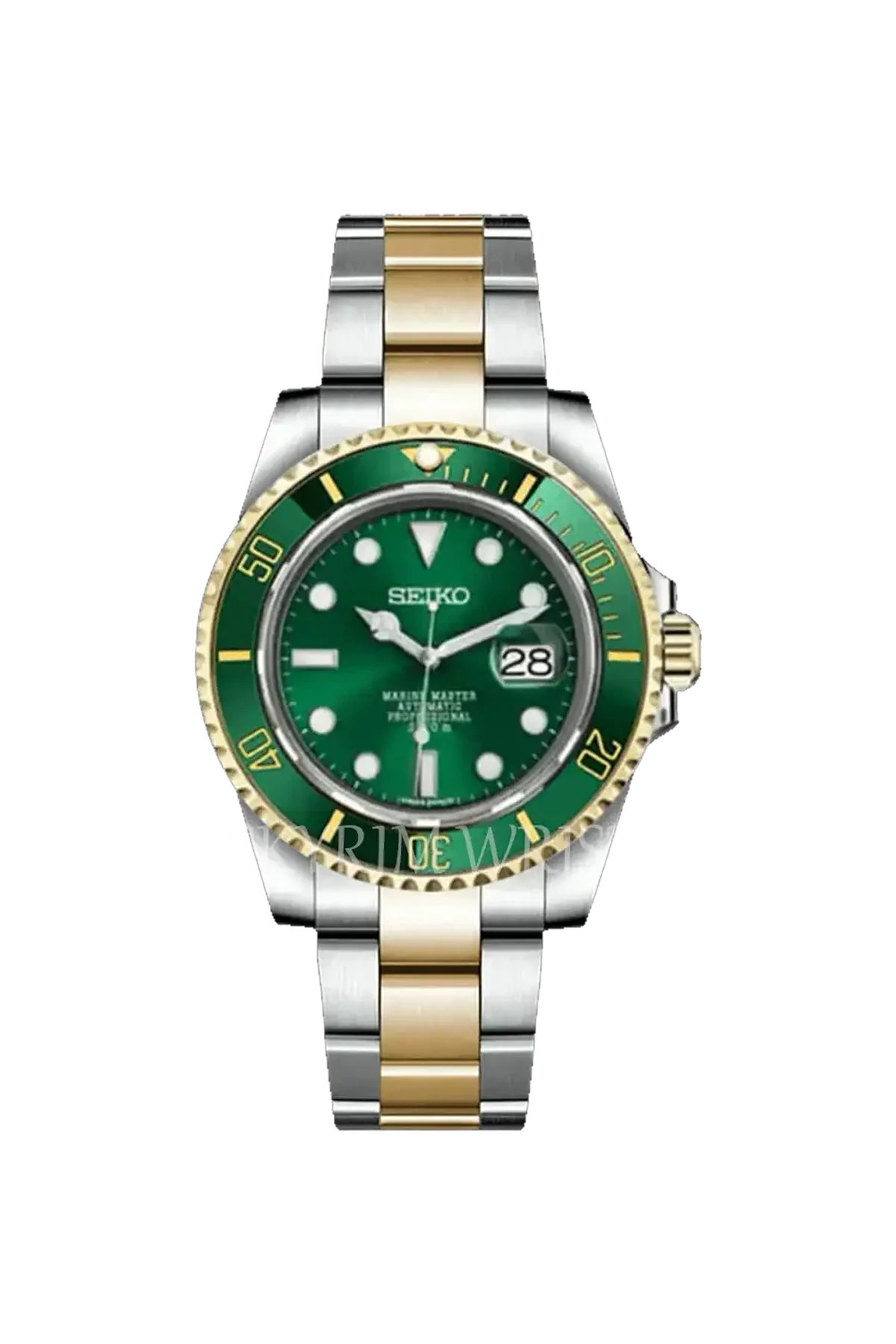 Mod Submariner Two-Tone Gold Green