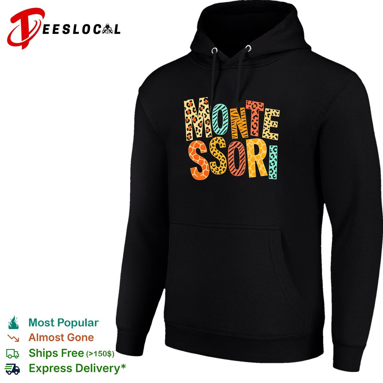 Montessori leopard print text shirt