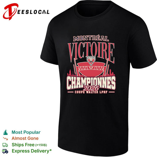 Montreal Victoire 2026 Championnes Coupe Walter LPHF hockey team championship shirt