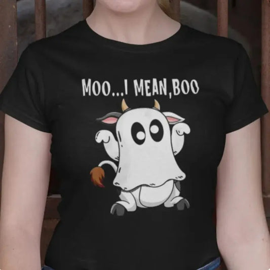 Moo I Mean Boo Shirt Cow Halloween, Halloween Gift, Halloween Tshirt, Gift for him, Gift for her, UNISEX Tshirt