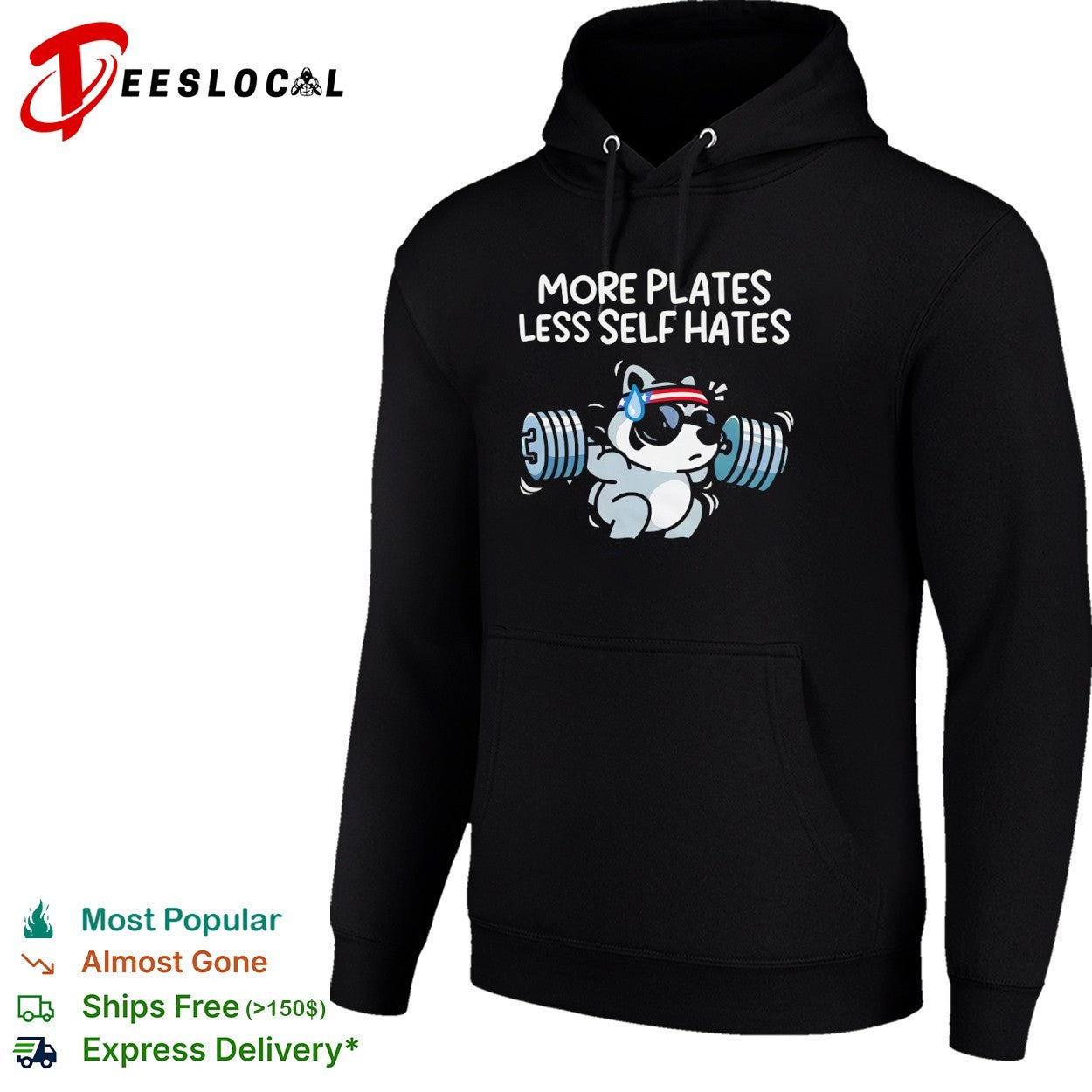 More Plates Less Self Hates Raccoon Lifting Workout Bodybuilding Gym shirt