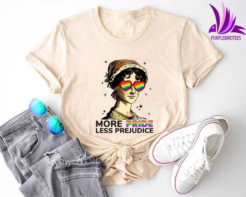 More Pride Less Prejudice LGBT T Shirt Hoodie Sweater Shirt Proud Ally Shirt Pride Month Shirt Supporting LGBT People Shirt