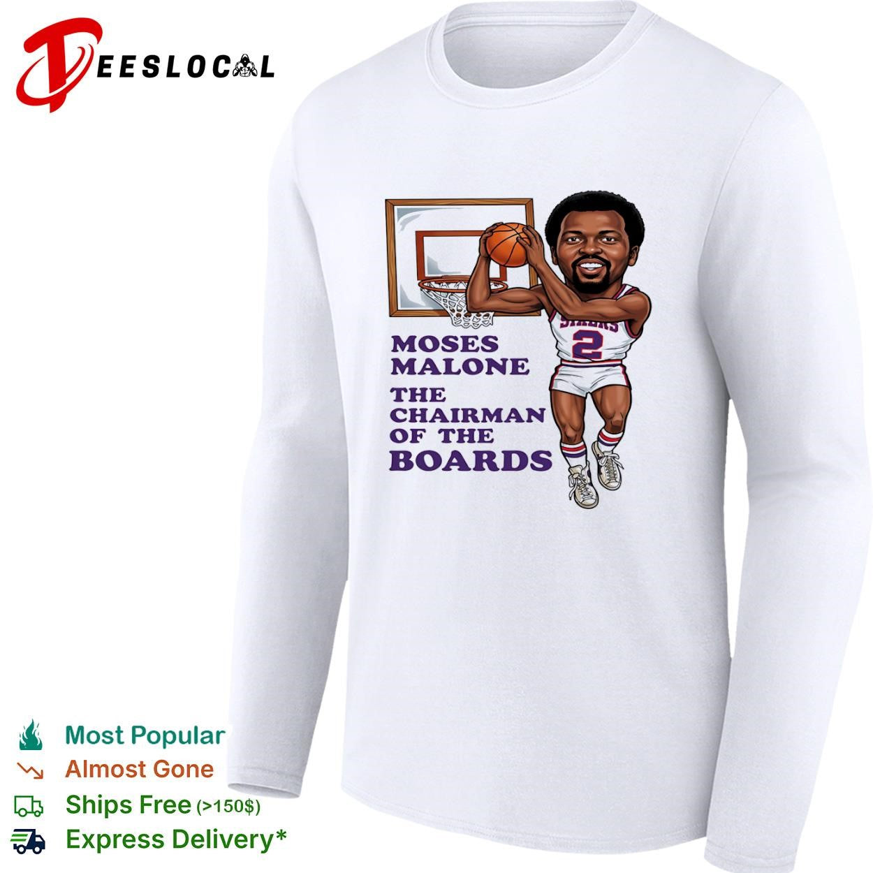 Moses Malone Sixers the chairman of the boards caricature shirt