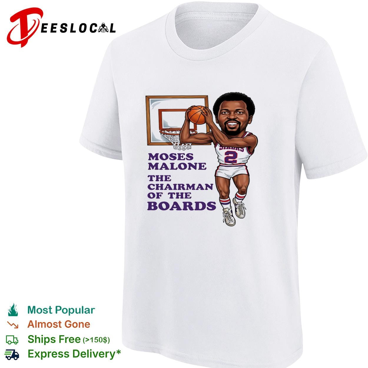 Moses Malone Sixers the chairman of the boards caricature shirt
