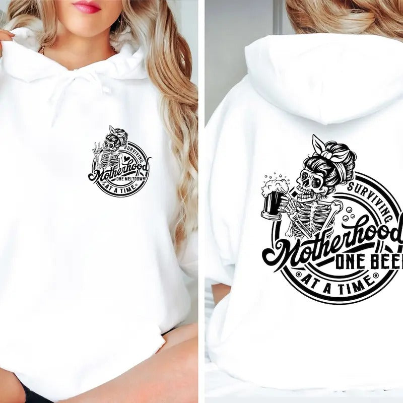 Motherhood surviving one beer at a time shirt