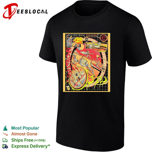 Motorcycle skeleton psychedelic poster shirt