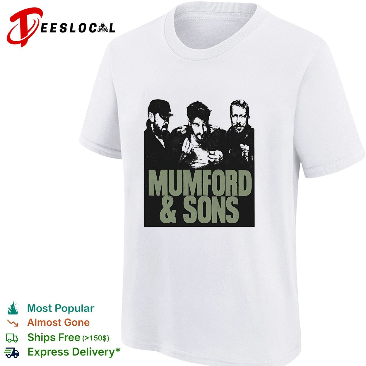 Mumford and Sons Prizefighter Tour 2026 North America Merch Portrait photo shirt