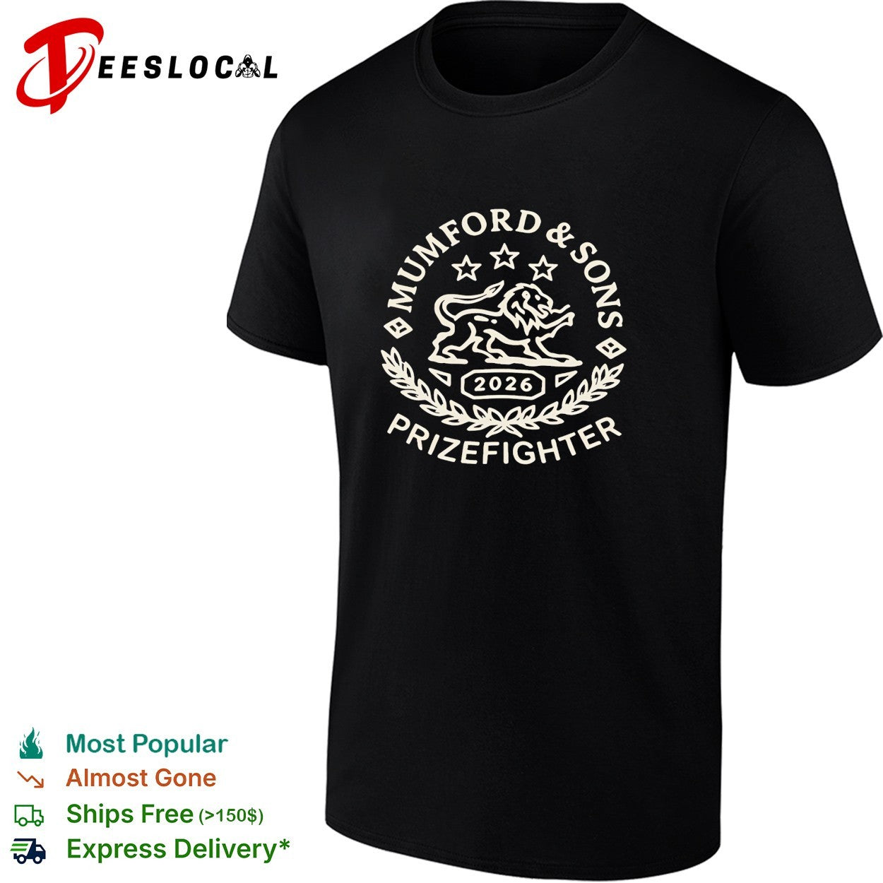 Mumford and Sons Prizefighter Tour 2026 shirt