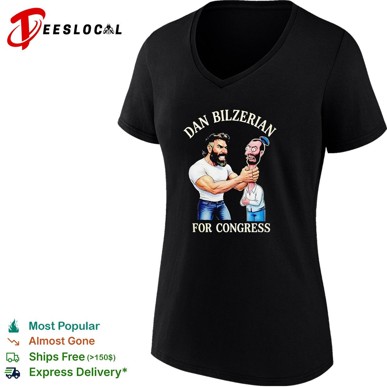 Muscular influencer for Congress parody puppet caricature political humor shirt