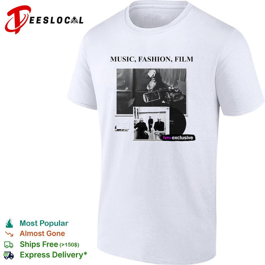 Music fashion film poster collage HMV exclusive vinyl shirt