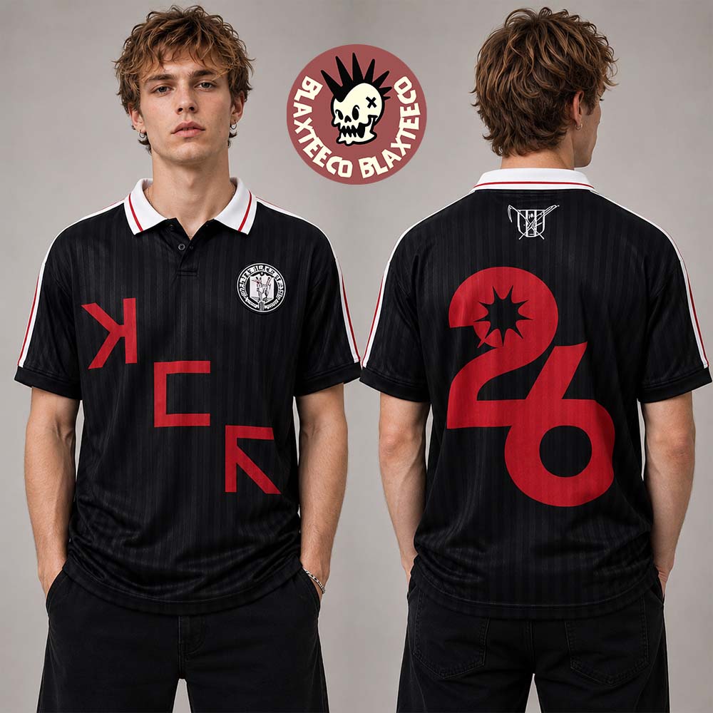 My Chemical Romance The Black Parade Tour 2026 EU And UK Merch DRAAG Black Football Jersey