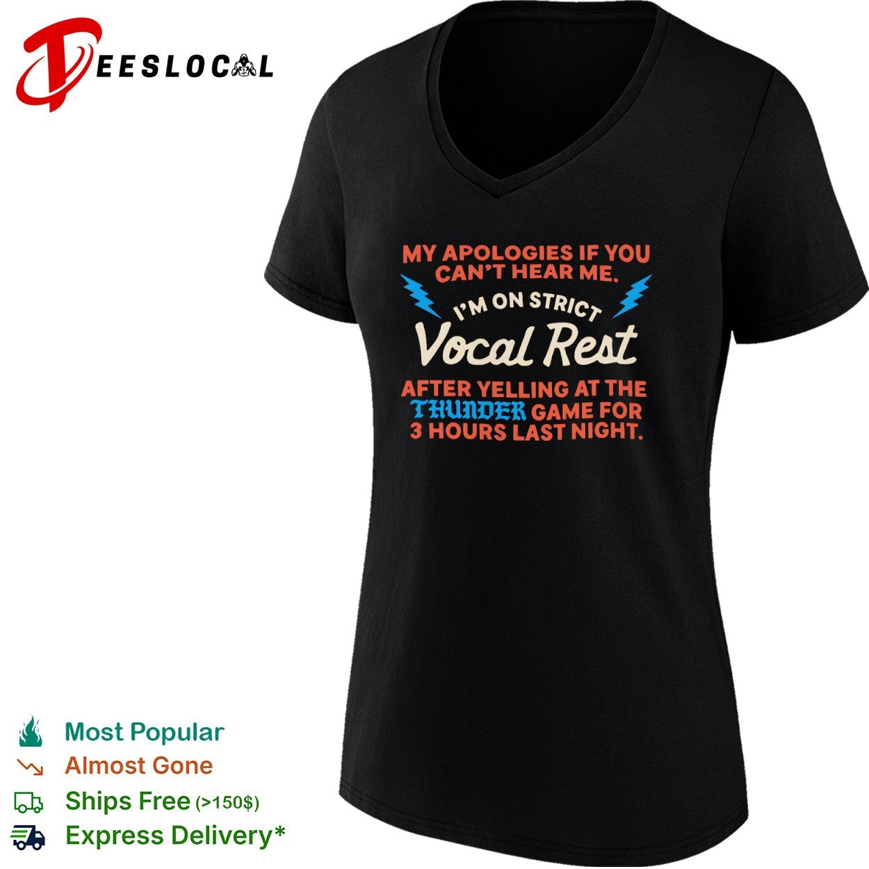 My apologies if you cant hear me I am on strict Vocal Rest at the Oklahoma City Thunder shirt