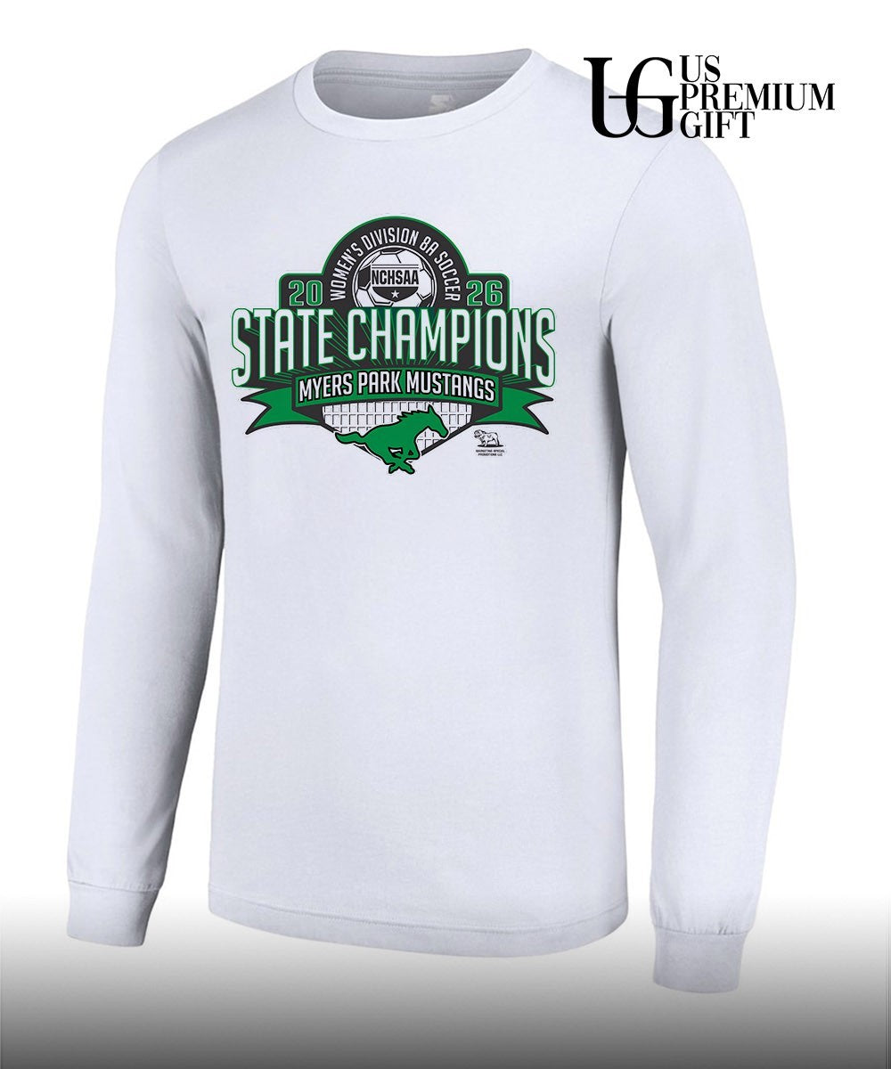 Myers Park Mustangs NCHSAA Women’s Division 8A Soccer State Championship 2026 shirt