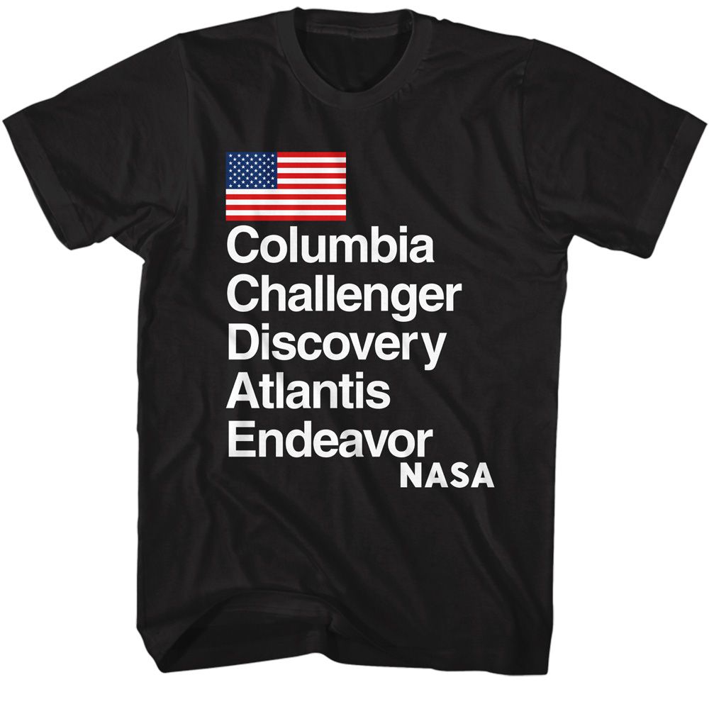 Nasa - Shuttle Names - Short Sleeve - Adult - T-Shirt - clothing by TeeHivey.com