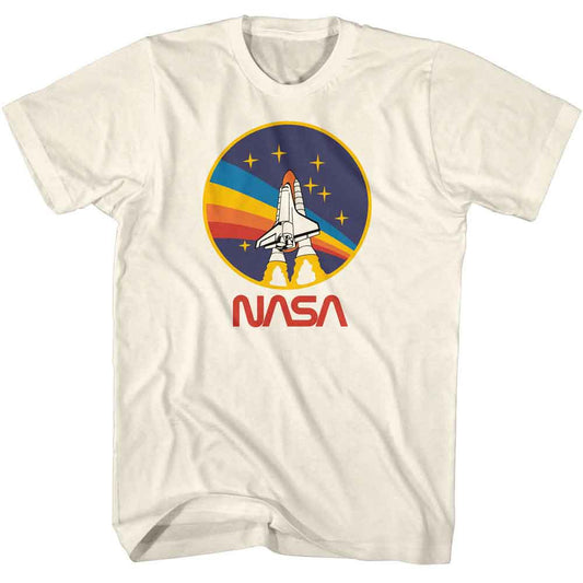 NASA - Patch Style - American Classics - Natural Adult Short Sleeve T-Shirt - clothing by TeeHivey.com (Image 1)