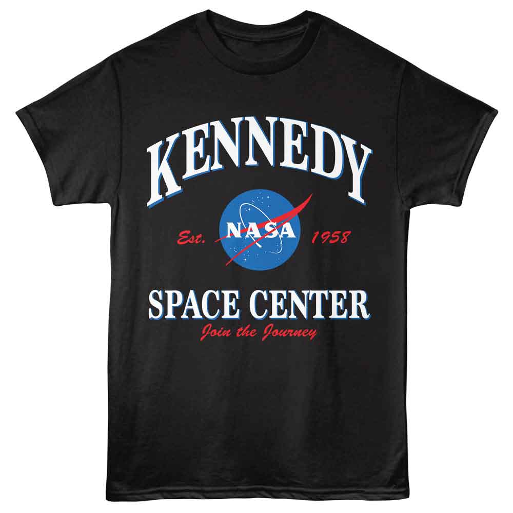 NASA - Kennedy Space Center - American Classics - Black Solid Adult Short Sleeve T-Shirt - clothing by TeeHivey.com (Image 1)