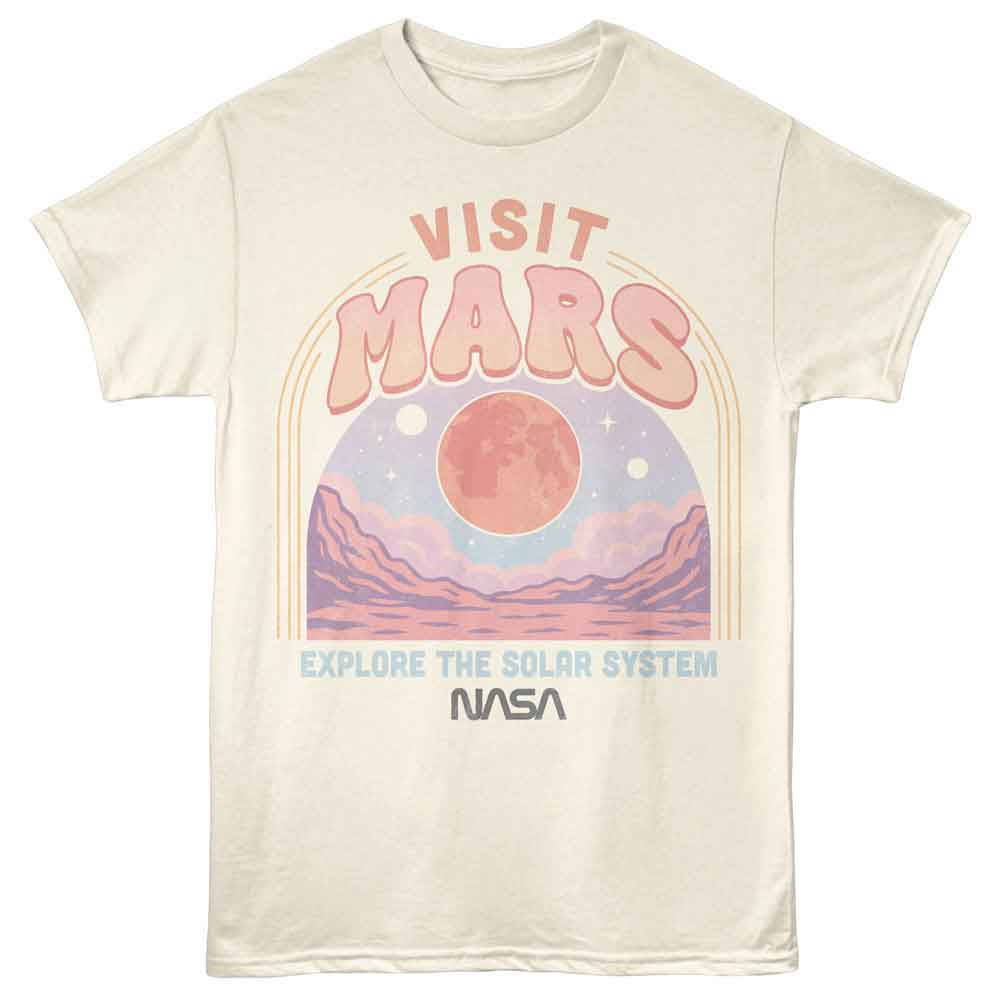 NASA - Visit Mars - American Classics - Natural Adult Short Sleeve T-Shirt - clothing by TeeHivey.com