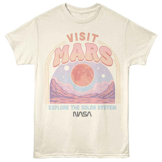 NASA - Visit Mars - American Classics - Natural Adult Short Sleeve T-Shirt - clothing by TeeHivey.com